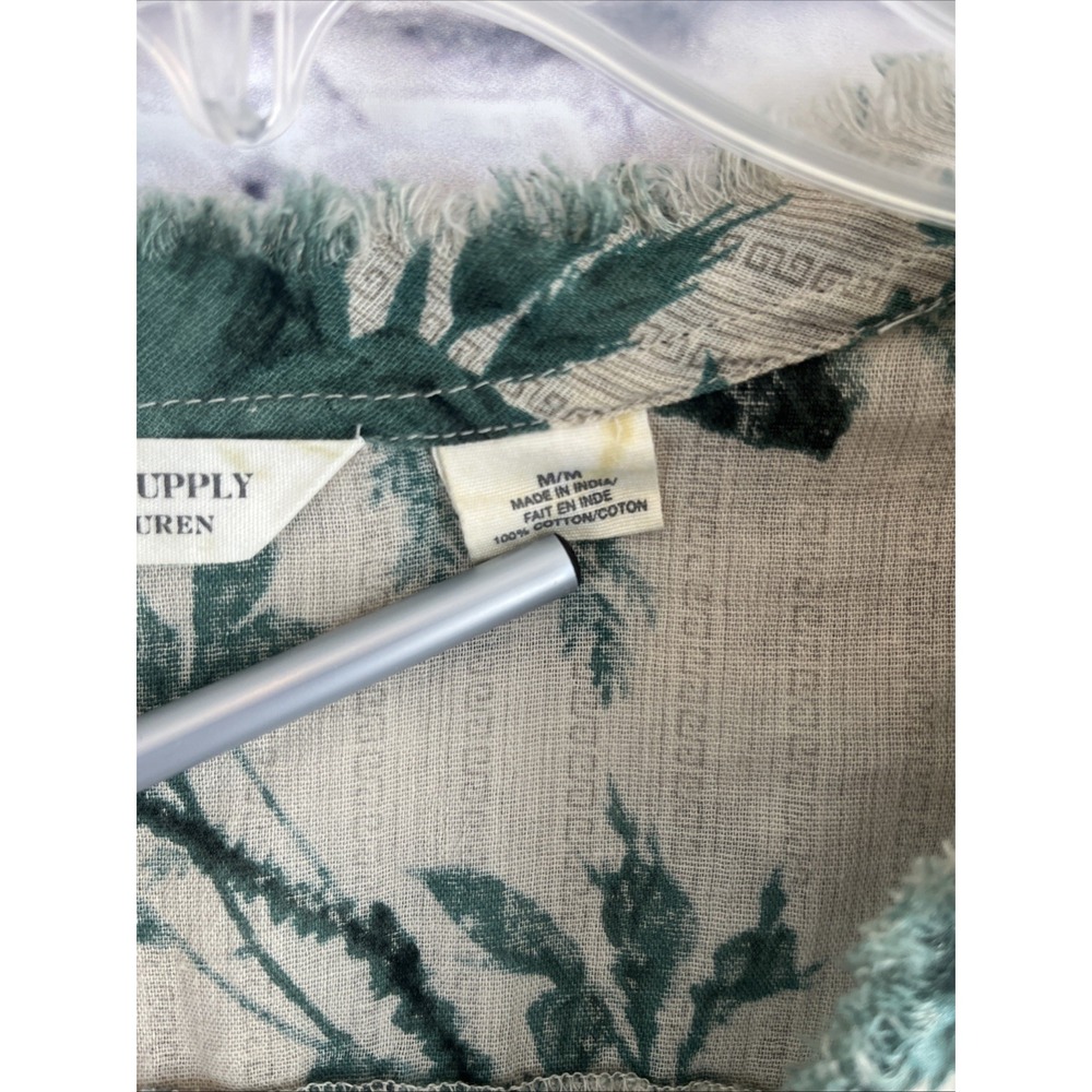 Denim & Supply Ralph Lauren Boho Peasant Lightweight Floral Ruffle Tie Top Med - Picture 4 of 9